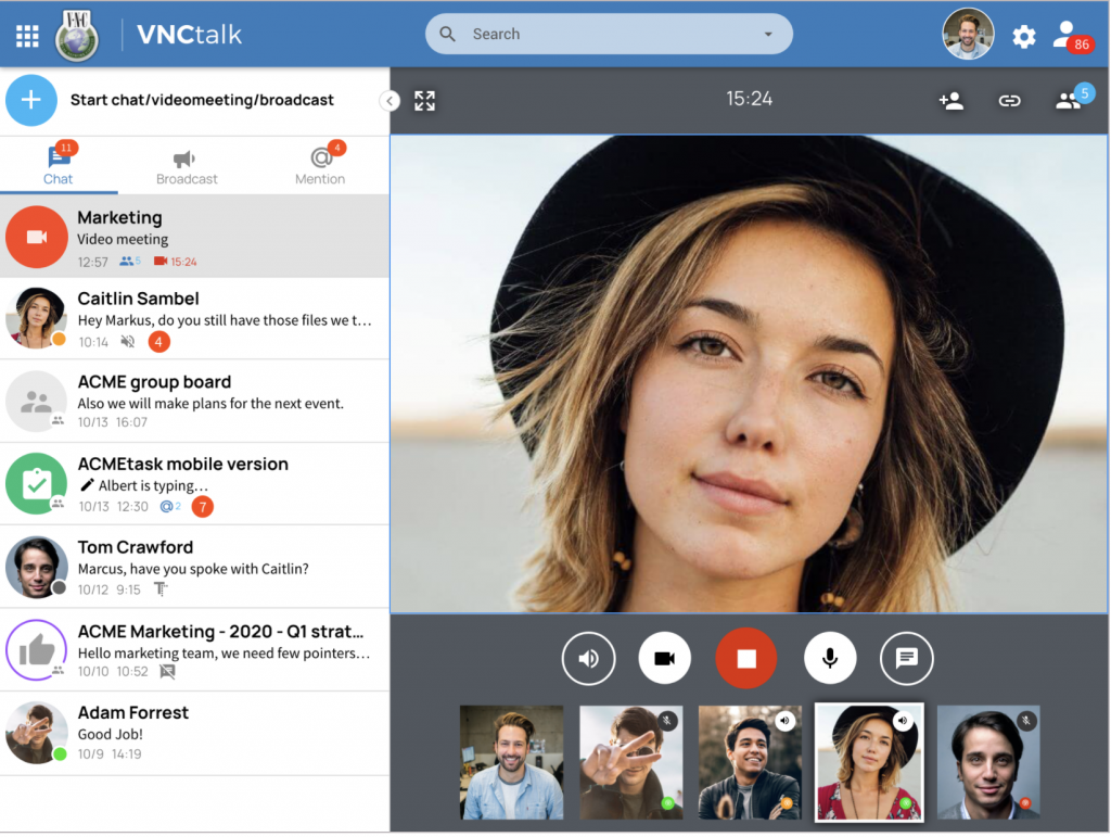 VNCmeet call UI