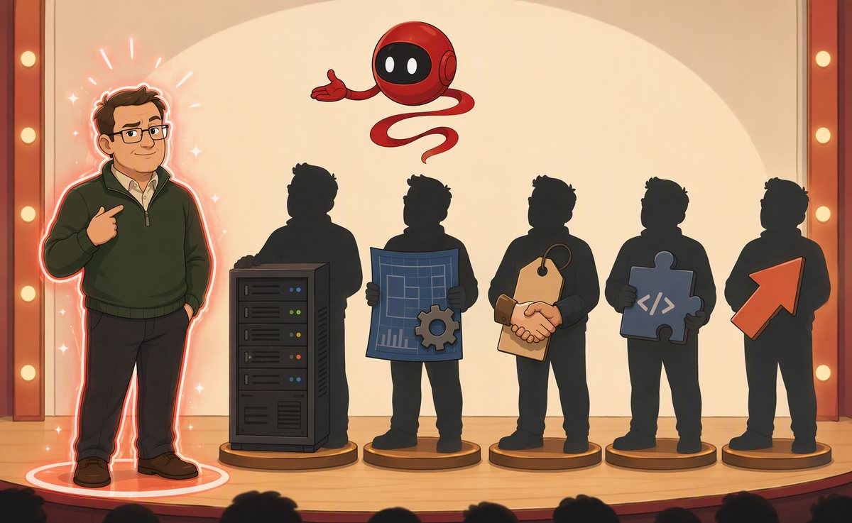 Comic panel P07 — Five archetypes: MSP/hoster, system integrator, VAR/reseller, ISV, referral.