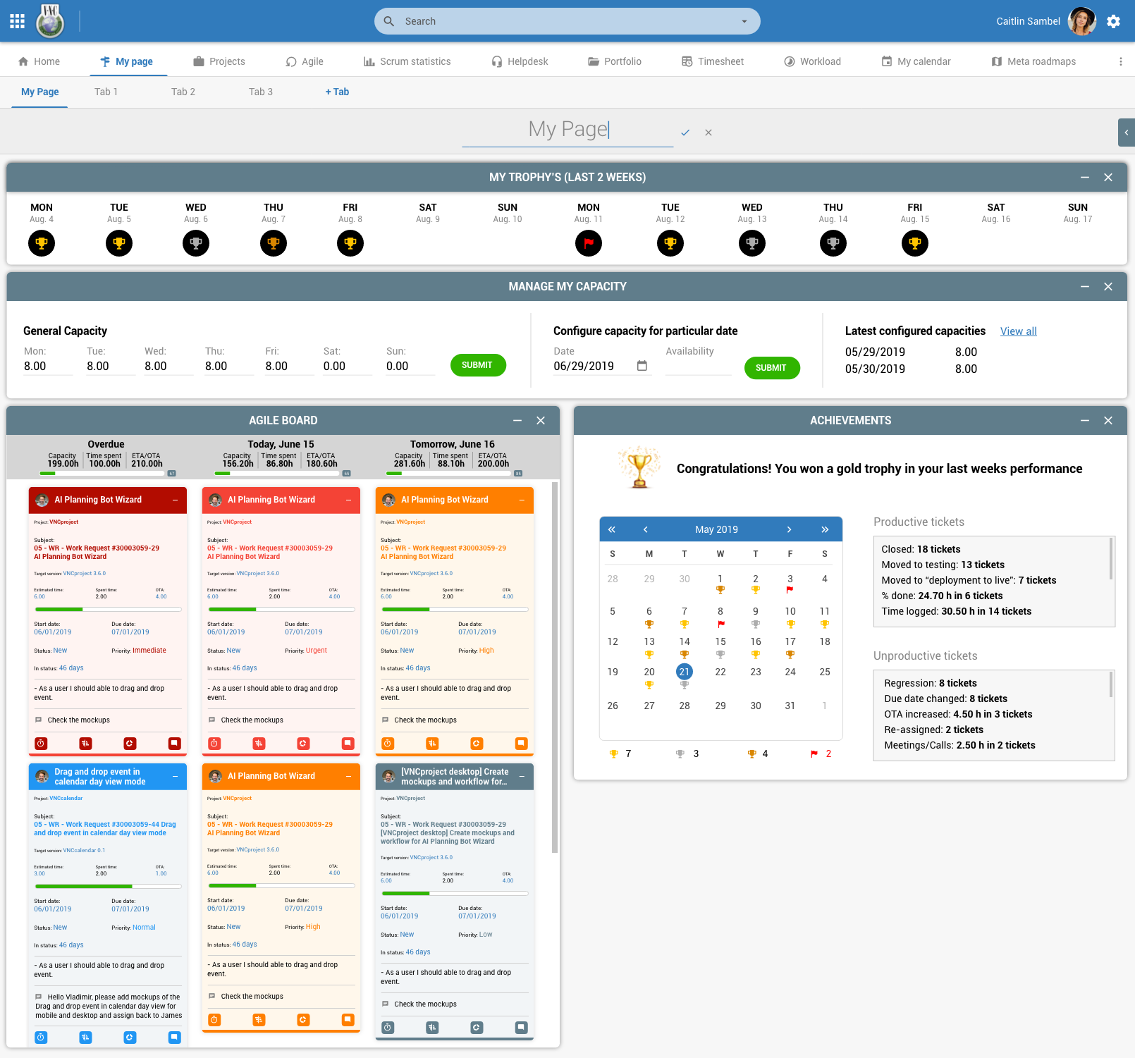 general header blog showing complex integration of VNCcalendar in VNCproject with the screenshot